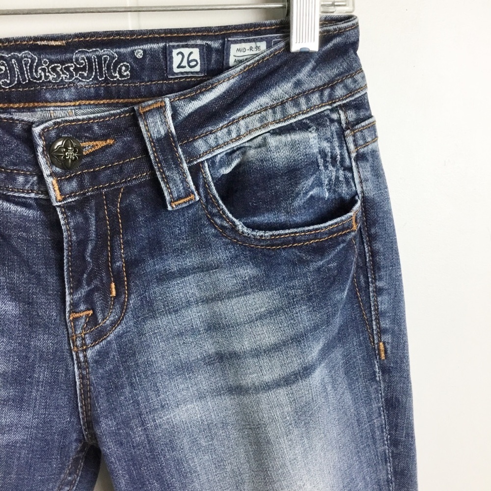 Miss Me Ankle Skinny Mid Rise Pants Size 26 Jeans Pants - Picture 3 of 6